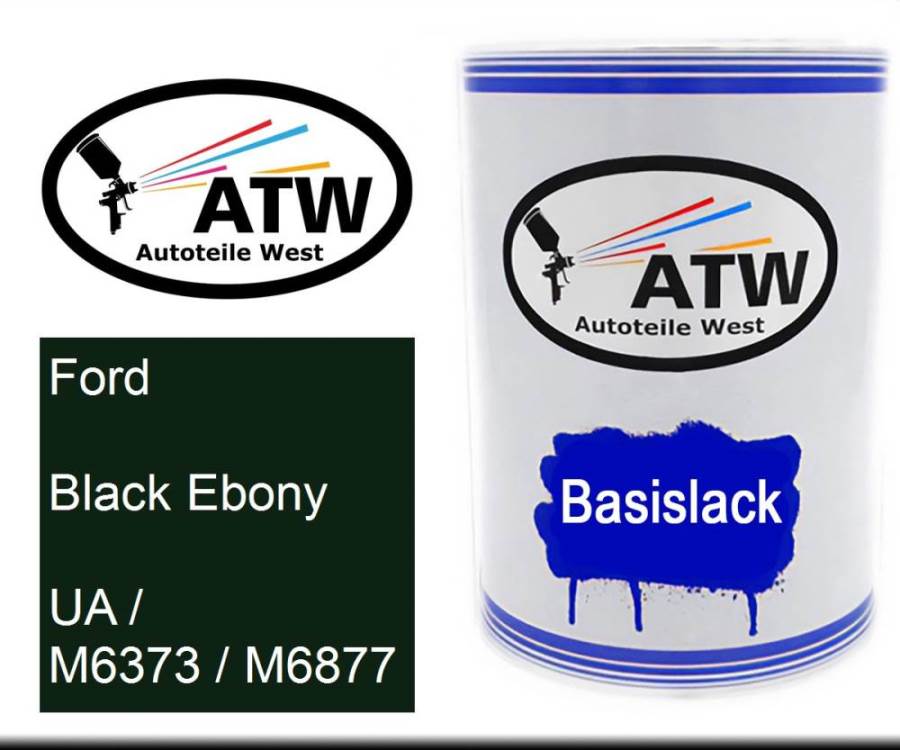 Ford, Black Ebony, UA / M6373 / M6877: 500ml Lackdose, von ATW Autoteile West.